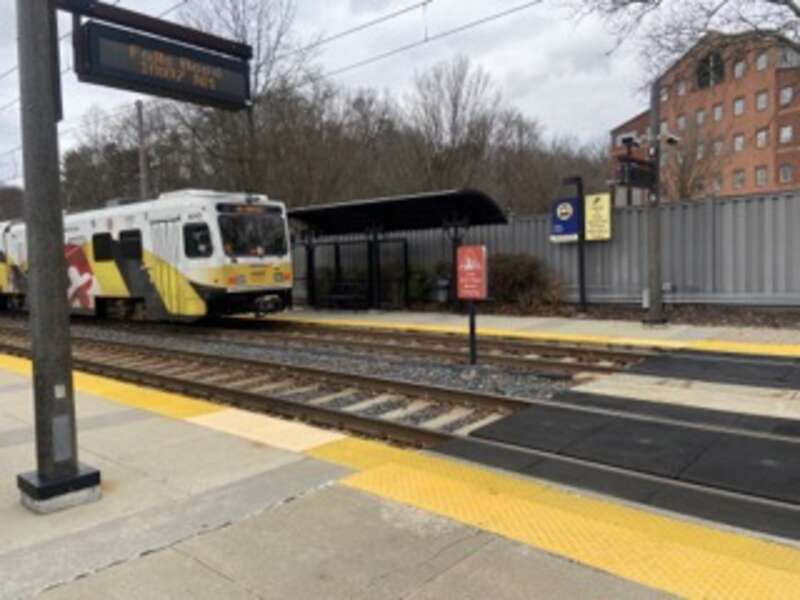 Light rail station Falls Road January 2023