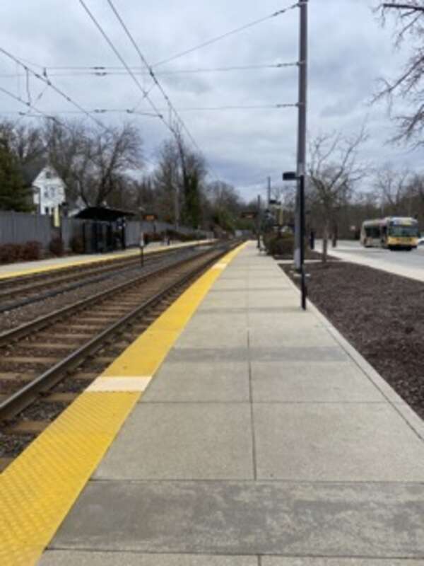 Light rail station Falls Road January 2023