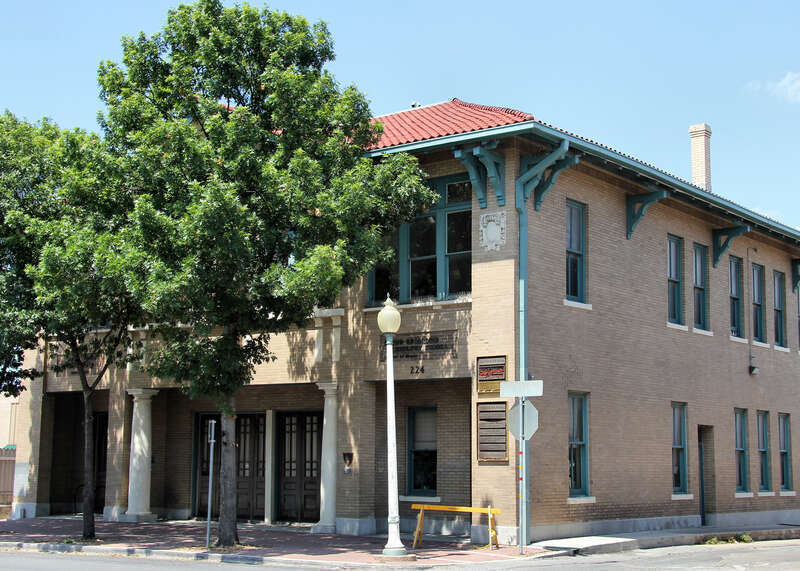 The old fire station and city hall building in San Marcos, Texas, United States. The building was listed on The National Register of Historic Places on August 26, 1983.
