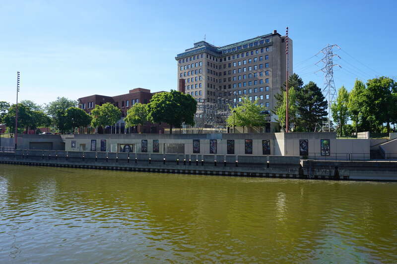 The Flint River in Flint, Michigan (United States).