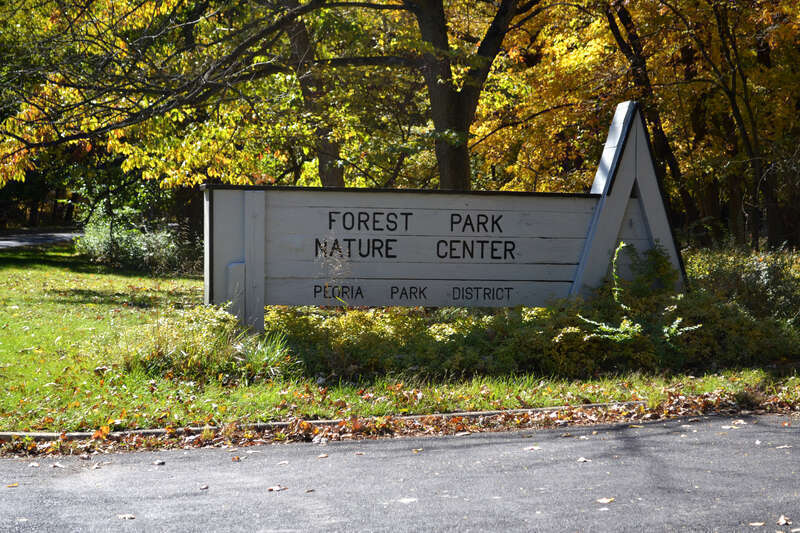 Forest Park Nature Center sign, Peoria Heights, Illinois - 20231021 0979
