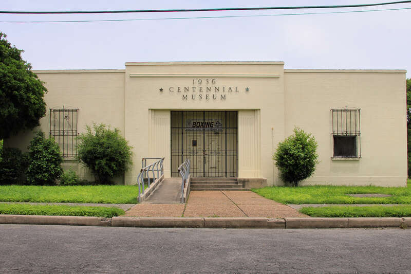 The former 1936 Texas Centennial Museum in Corpus Christi, Texas, United States. Funds for its construction were provided by the Centennial Commission and Nueces County, and the land was donated by the City of Corpus Christi. Designed by Brock,