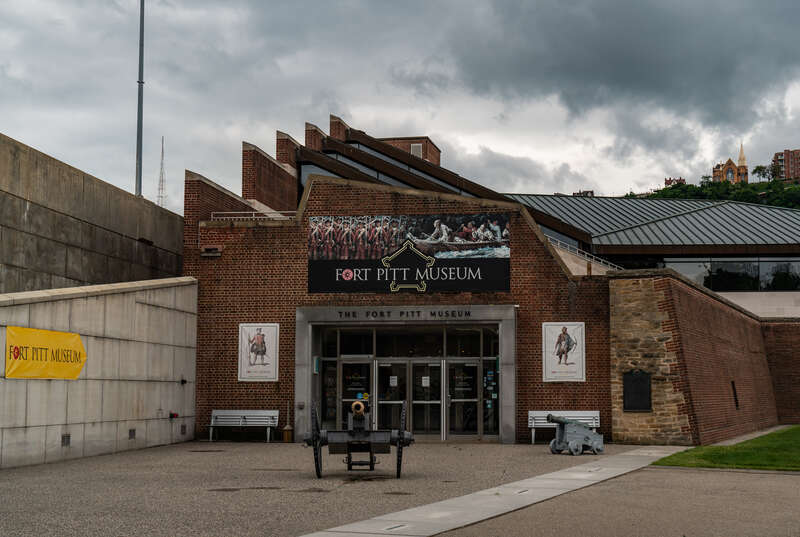 Fort Pitt Museum, operated by the Senator John Heinz History Center, in downtown Pittsburgh, Pennsylvania, at the confluence of the Monongahela and Allegheny Rivers.