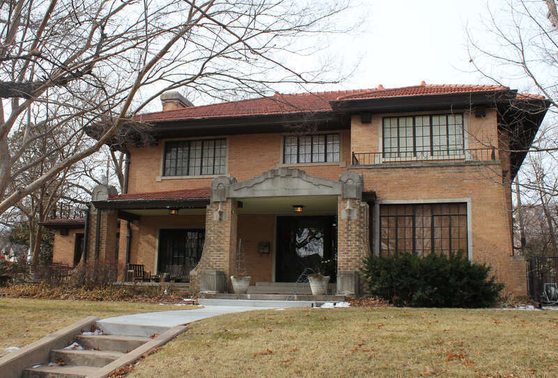 The Fred D. Wilson House, located at 205 North Pershing in Wichita, Kansas. The property is listed on the National Register of Historic Places.