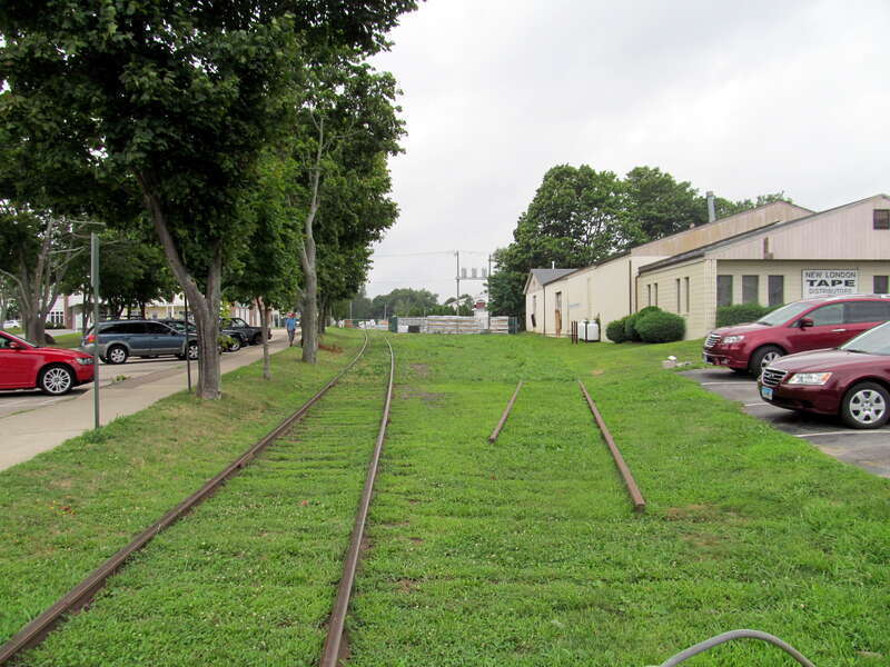 This freight siding in Niantic, Connecticut is still used for deliveries to a lumber company