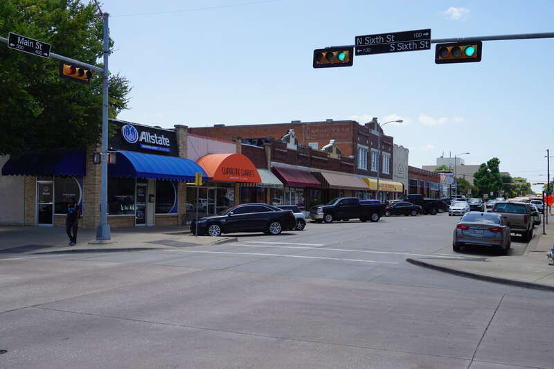 Main Street in Garland, Texas (United States).