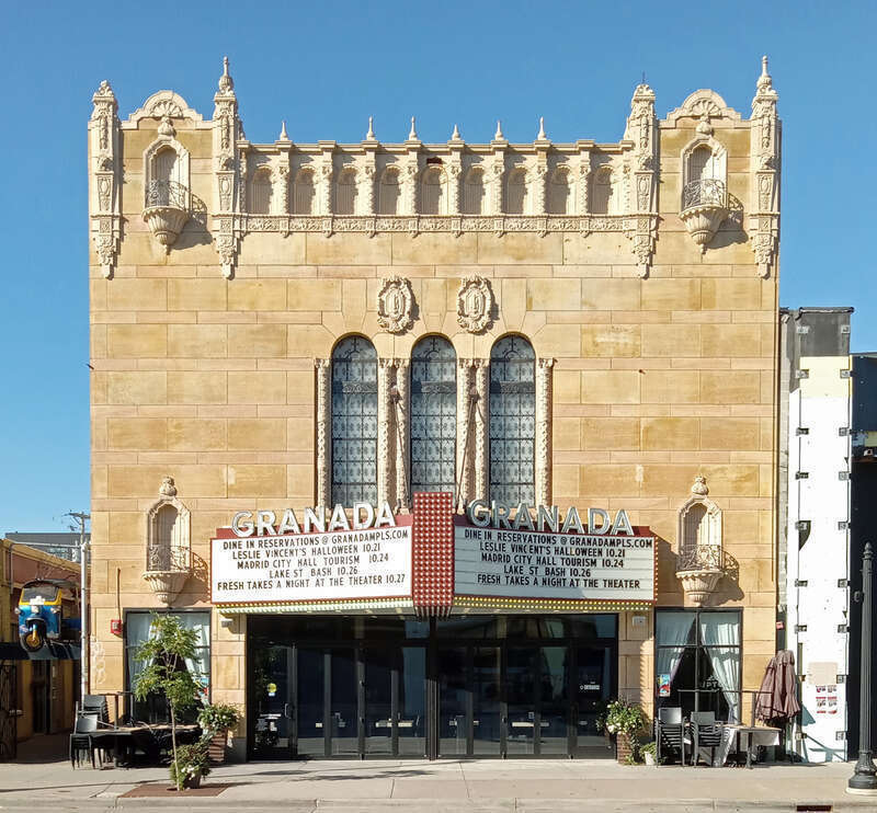 Granada Theater, 3022 Hennepin Ave, Minneapolis, Minnesota, USA.  Viewed from the east.