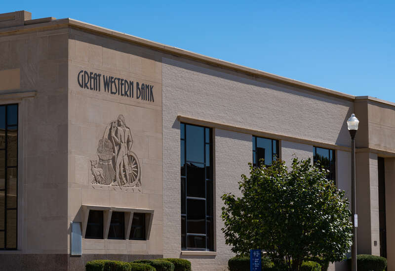 Great Western Bank at 509 West Broadway, Council Bluffs, Iowa