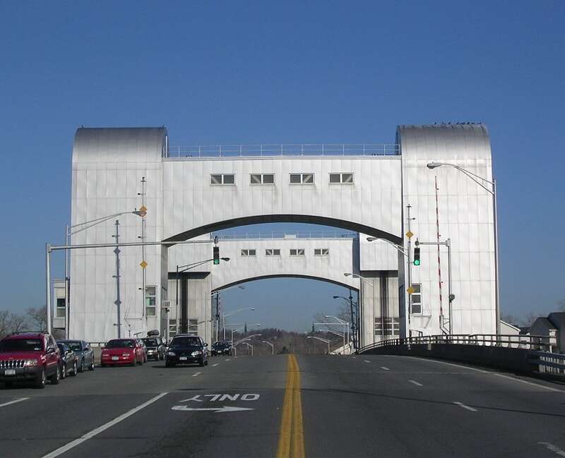 Green Island Bridge, which which carries traffic over the Hudson River and connects the city of Troy to the town and village of Green Island in New York, United States