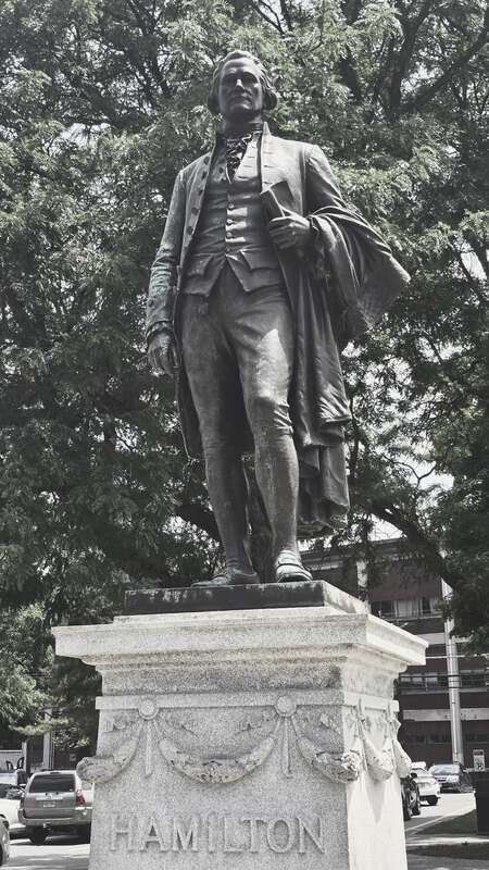 Alexander Hamilton statue (Patterson, NJ) at the Great Falls