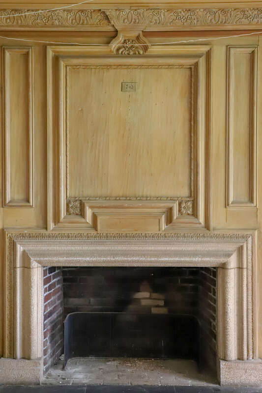 Fireplace, The Harley Clarke Mansion, Evanston, Illinois.