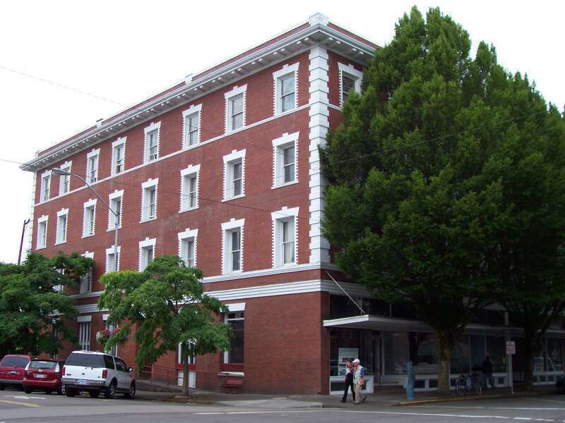 Julian Hotel building in Corvallis, Oregon. Listed on the National Register of Historic Places.
