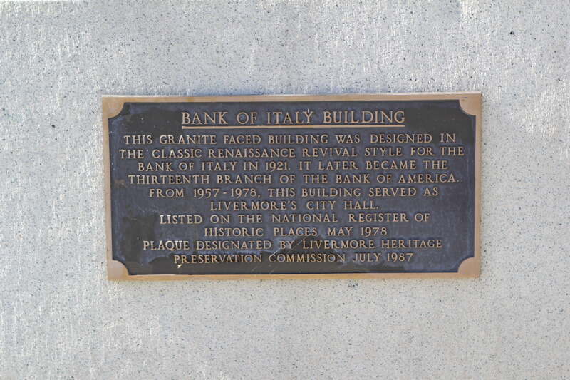 Bank of Italy, 2250 1st St. Livermore