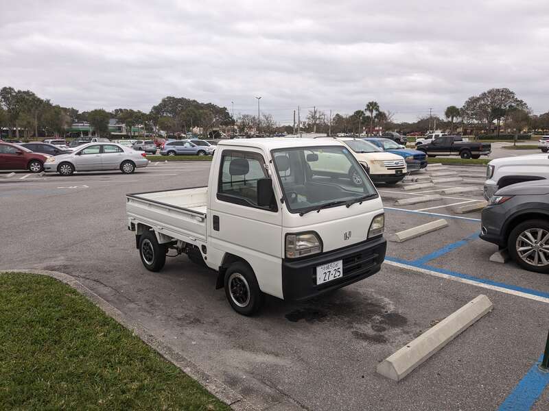 A Honda Acty parked outside a Harbor Freight Tools in Palm Bay, Florida