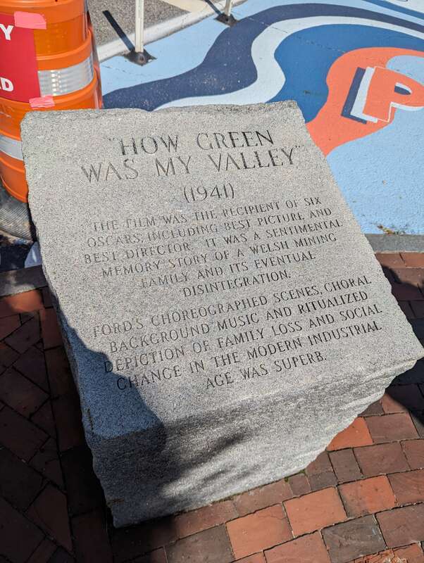 Stone inscription for "How Green Was My Valley" (1941) at John Ford's statue in Portland, Maine