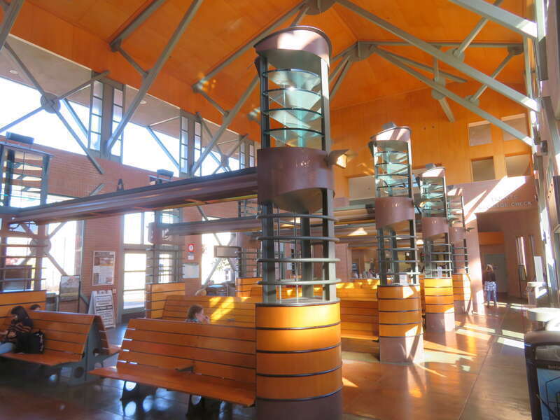 The interior of Martinez station in November 2019