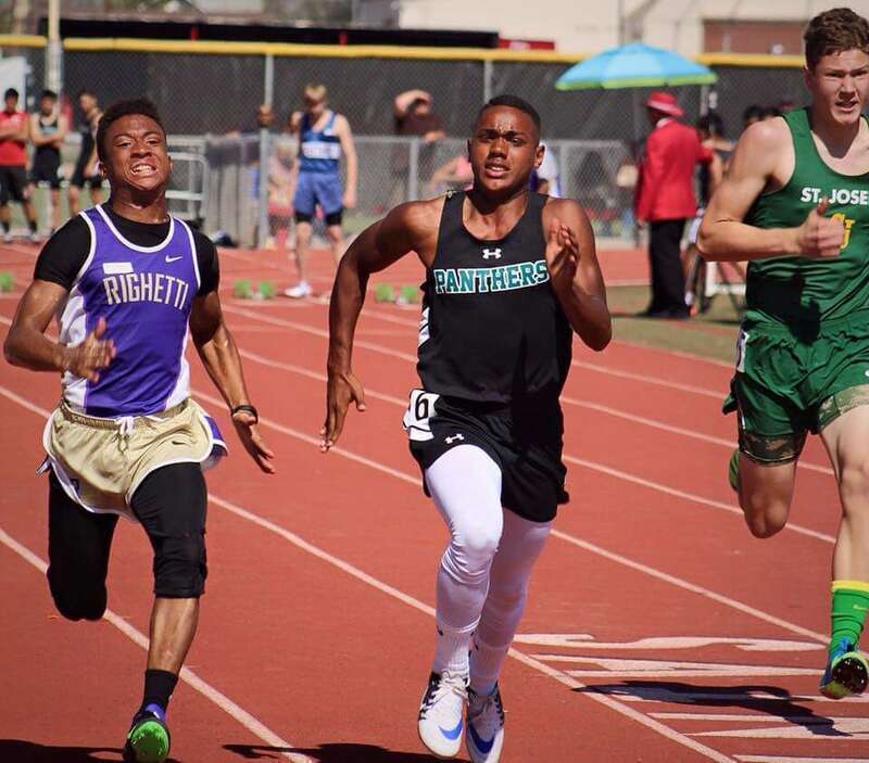 Julian Mares running a 100m
