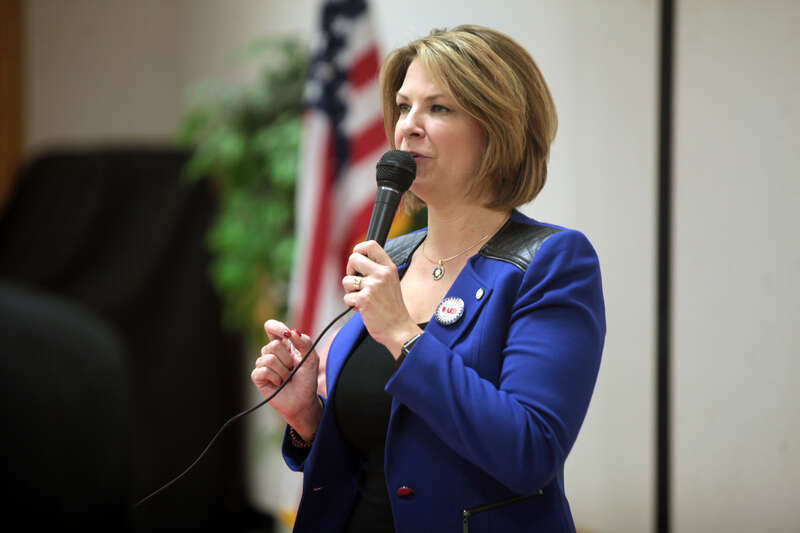 Former State Senator Kelli Ward speaking at a U.S. Senate Republican primary candidate forum hosted by the Tempe Republican Women at the Pyle Recreation Center in Tempe, Arizona.

Please attribute to Gage Skidmore if used elsewhere.