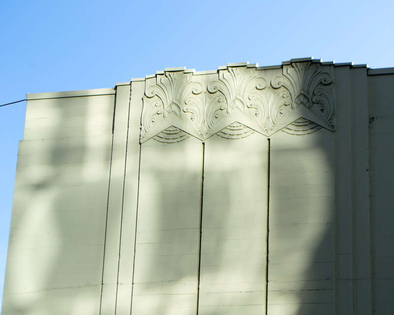 A detail on the Kiggins Theatre building in Vancouver, Washington