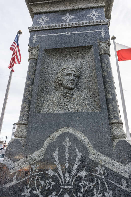 Kosciuszko Square monument in Fall River, Massachusetts.