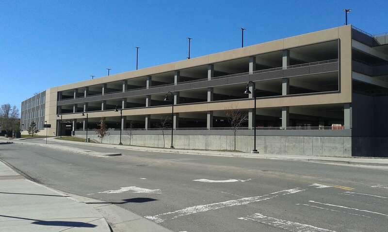 Lakewood-Wadsworth Station garage, east facade
