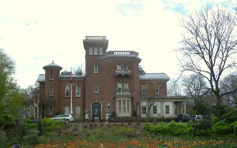 Looking east at the Villa on a cloudy midday.