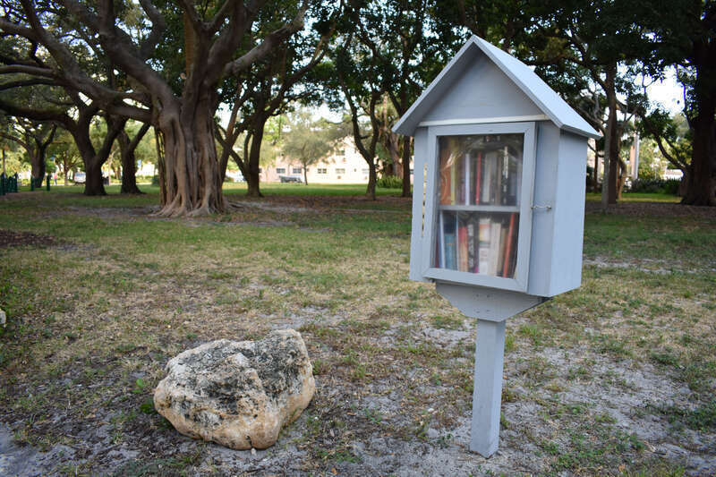 A Little Free Library at Smoker Family Park in Fort Lauderdale, Florida