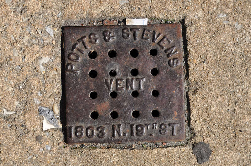 Potts &amp; Stevens 1803 N 19th St Phila PA Maintenance Hole Vent Cover