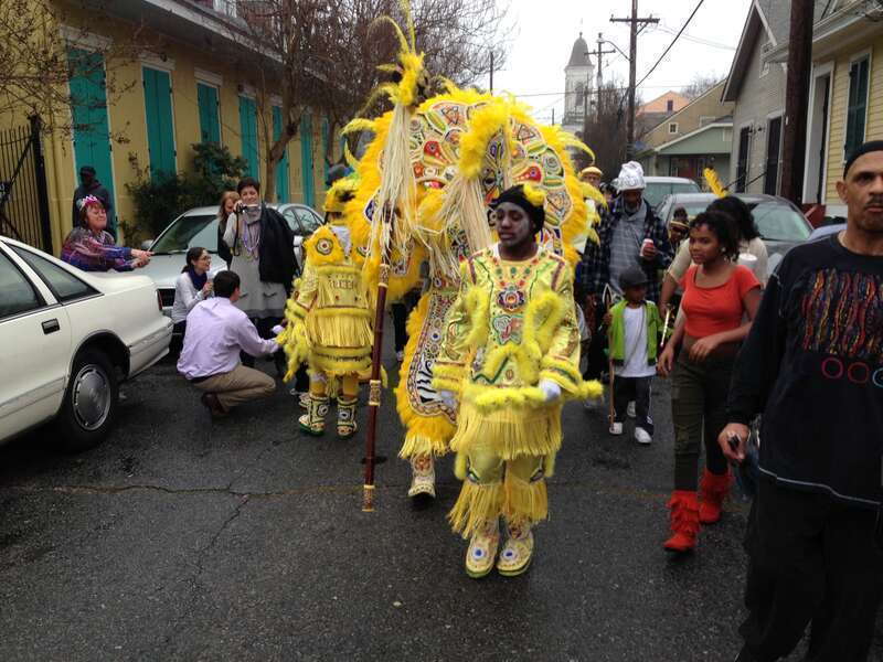 Fi-Yi-Yi Mardi Gras Indians on Mardi Gras Day in Treme, New Orleans