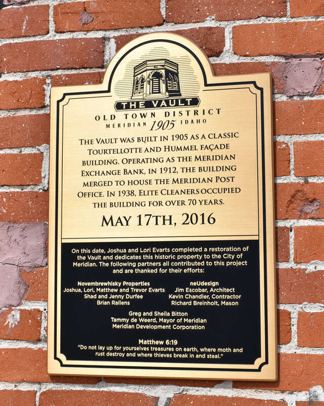 The Meridian Exchange Bank building in Meridian, Idaho, was designed by Tourtellotte &amp; Co. and constructed in 1906, and the building is listed on the National Register of Historic Places. A substantial renovation altered the appearance of the