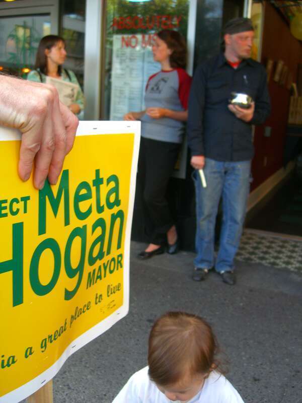 Meta Hogan's campaign kick-off for the 2007 Olympia Washington mayoral election.