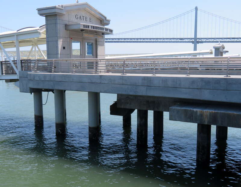 New structure of Gate E built over the old structure, seen in July 2020
