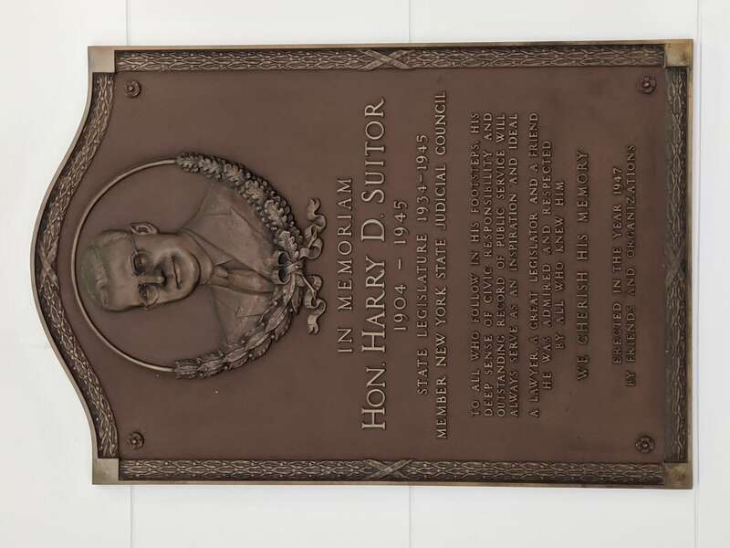 Plaque commemorating Harry D. Suitor on the first floor of Niagara Falls City Hall