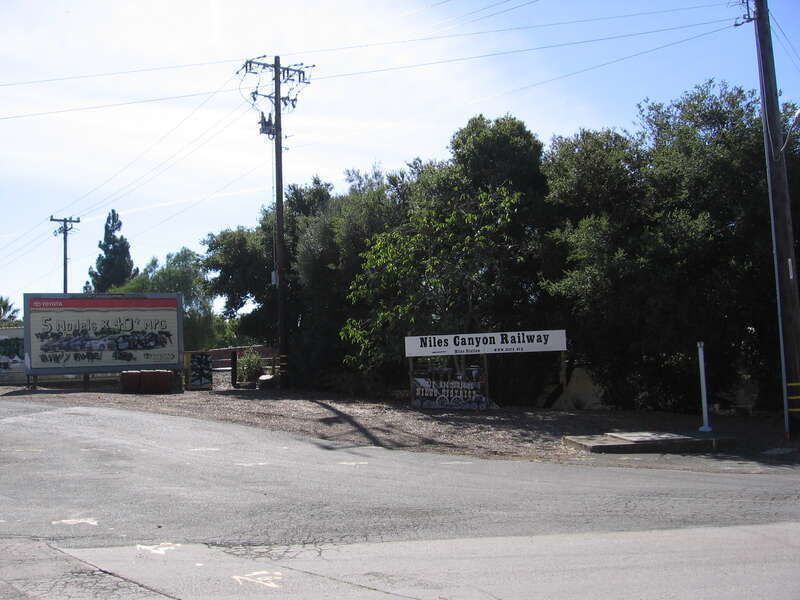Entrance to the Niles boarding platform of the Niles Canyon Railway in Fremont, California, USA.