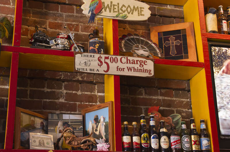 Sign in a Galveston bar