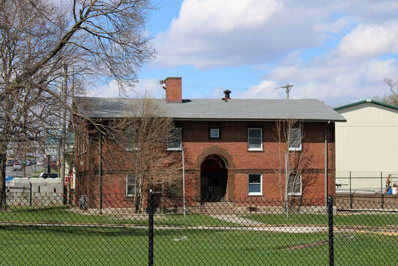 The former Iowa National Guard Armory on Brady Street in Davenport, Iowa. It is now owned by the Davenport Community School District to expand their athletic facilities.