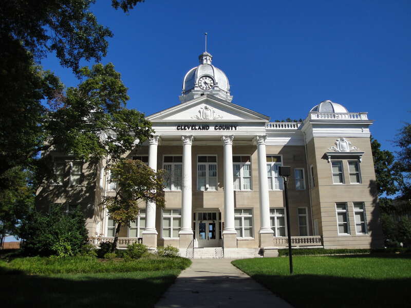 The west side of the old Cleveland County Courthouse in Shelby, North Carolina.