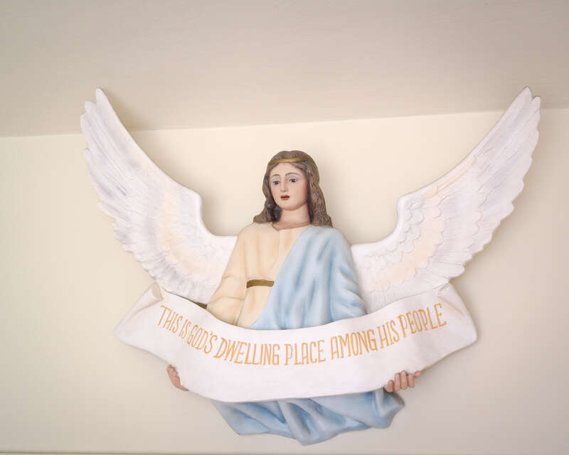 A message at Our Lady of the Rosary Church in Little Italy, San Diego
