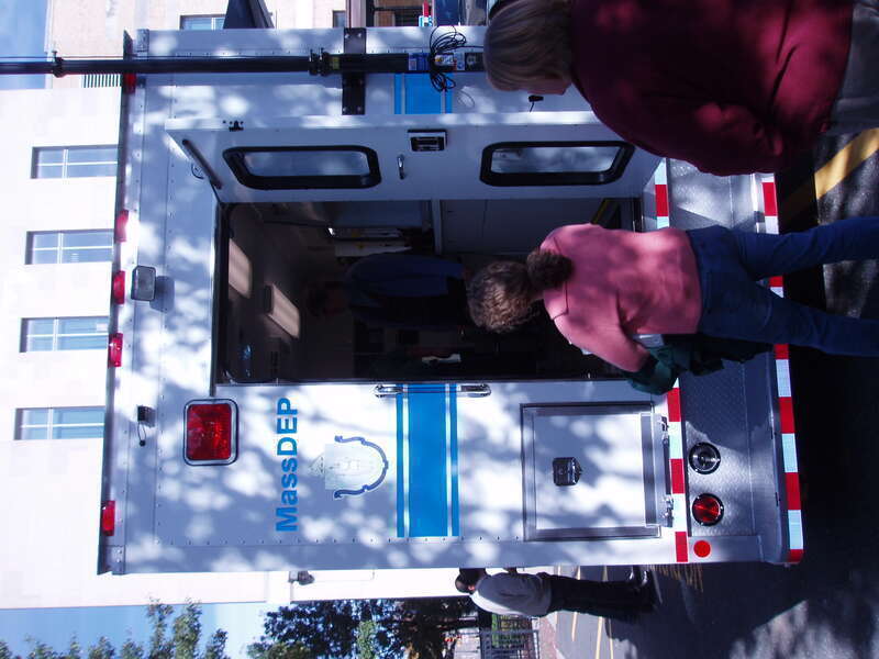 Photographs of the MassDEP F.A.S.T. Vehicle: "Field Assessment and Support Team" (a mobile laboratory)

(Photos taken at a demonstration of the vehicle and equipment at the MassDEP Western Regional Office in Springfield, Massachusetts.