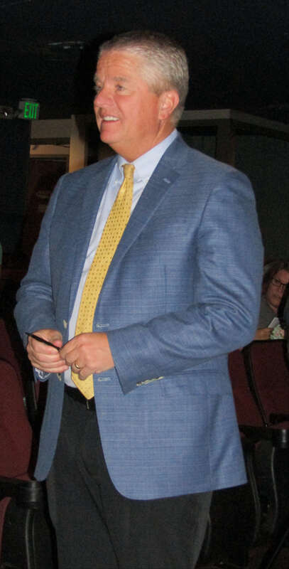 Richard Ostler at an event titled "How You Can Be a Good Mormon and Support, Love and Accept LGBTQ People" in the SCERA Center for the Arts.