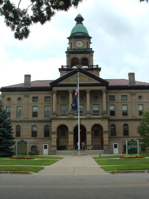 The Van Buren County Courthouse located in Paw Paw, Michigan.
Neoclassical style architecture — on the National Register of Historic Places.