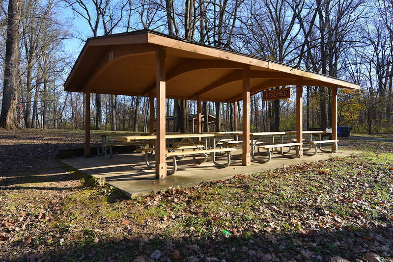 One of many reservable picnic pavilions at Cabin John Regional Park. 7400 Tuckerman Lane, Bethesda, Maryland 20817.