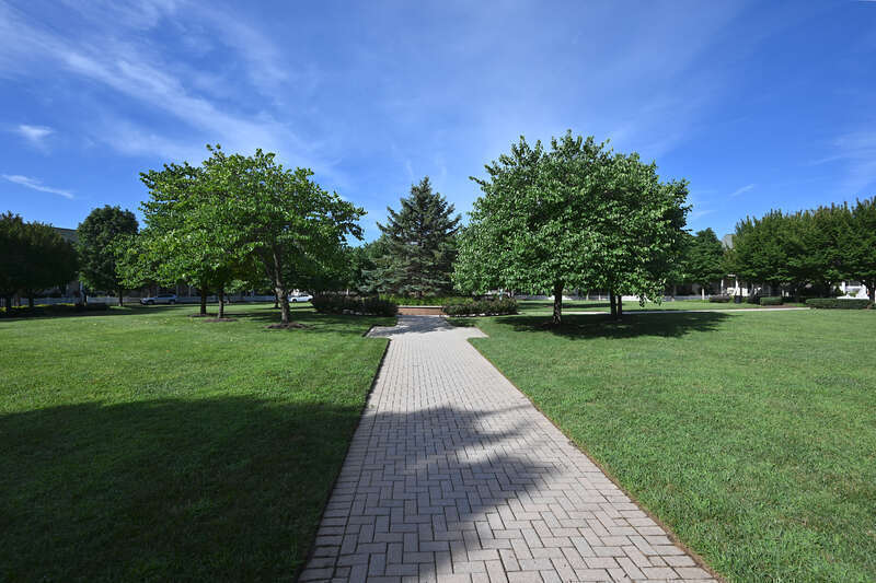 Pleasant park is located in the large traffic circle where Pleasant Drive and Ridgemont Avenue meet. Pleasant park has a grassy, open anrea, some trees, and concrete walkways that let you cut straight through the park.