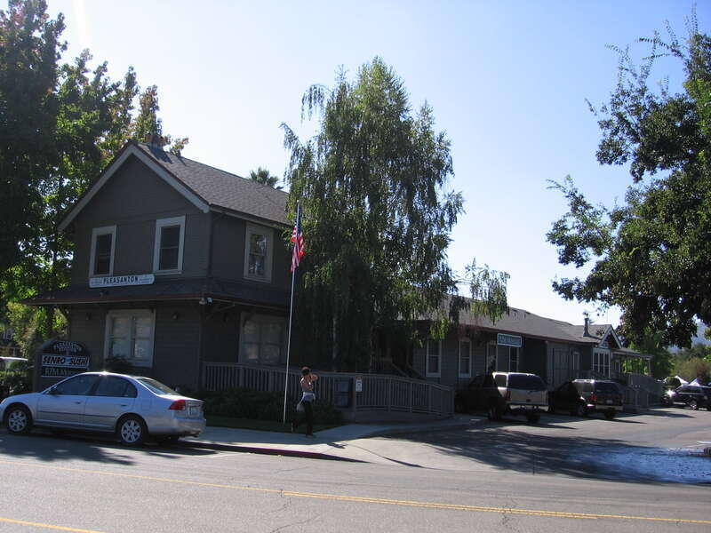 The former Pleasanton Station of the Southern Pacific Transportation Company in Pleasanton, California, USA.