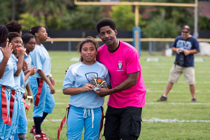 The Powder Puff League is another initiative sponsored by the Police and Recreation Department in conjunction with the Police’s Cops Athletic Program. Teams are coached by NCPD Officers who were former football players in high school and