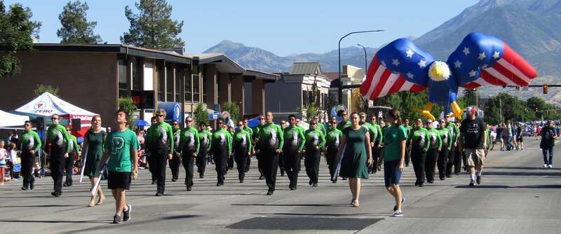 Provo High School marching band in the Freedom Festival Grand Parade.