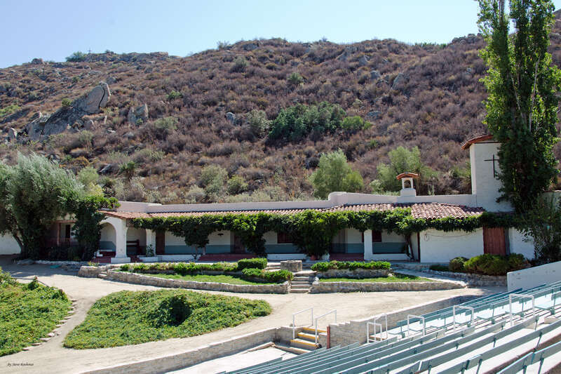 Ramona Bowl — view from the amphitheater seating.
Open air theater located in Hemet, Riverside County, California.