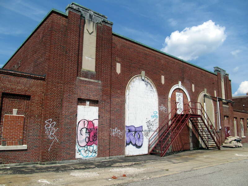 Rear of the 1931-built Lawrence station, now a shopping center