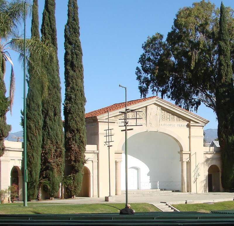 (1 in a multiple picture set)
This is how our beautiful Redlands Bowl looks during the day time.

Each summer, on Tuesday and Friday nights, 3-5000 people flock to the Redlands Bowl for musical presentaions ranging from classical to popular. They pay