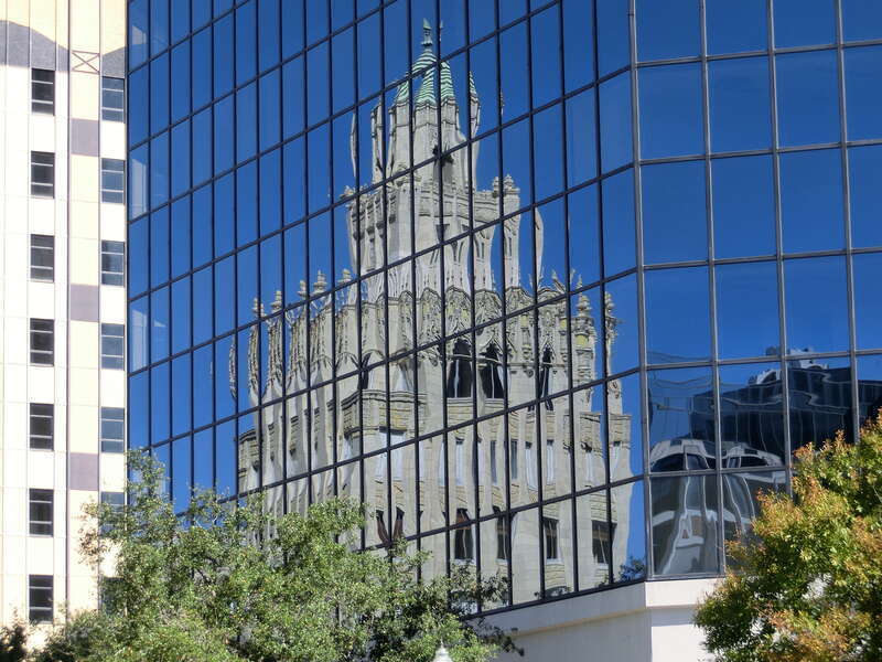 Reflection of Snell Arcade in BB&amp;T Tower, St Petersburg, Florida